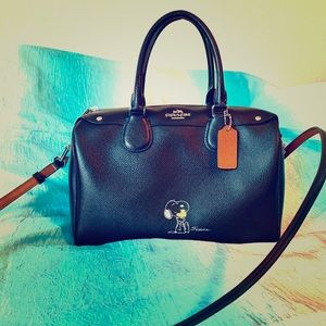 Coach Black Peanuts Snoopy Crossbody